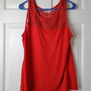 Versona Large Red Lace Tank Top
